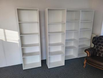 Boekenkasten  4 stuks  wit lengte 196 breedte 60