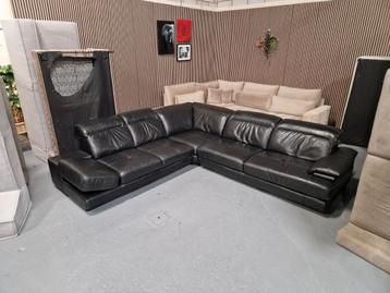 GRATIS OPHALEN Leren Bank Zwart Lederland 300x280 cm