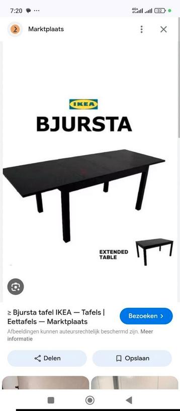 Ikea Bjursta uitschuifbare eettafel