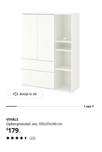 IKEA VIHALS opbergkast wit