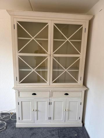 Tweedelige kast met glazen deuren - Gratis af te halen!