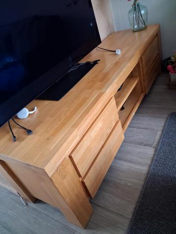 Eikenhouten TV-meubel met lades en open vakken