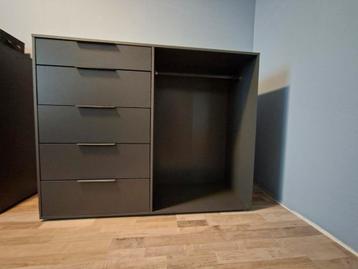 Moderne Kledingkast met Lades en Hangruimte - Grijs