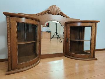 Antiek vitrine kastje voor kaptafel, make-up tafel bureau