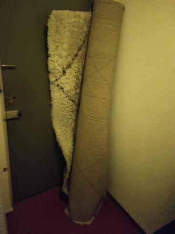 Crème tapijt met patroon