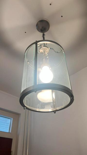 Moderne plafondlamp chroom en glas