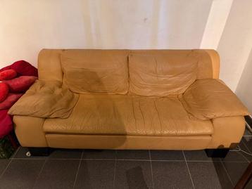 Leren bank 1.70m breed - gratis af te halen