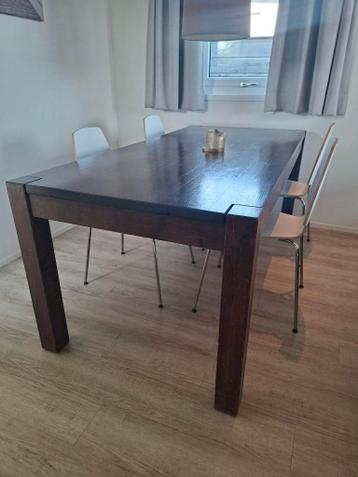 houten tafel bruin gelakt 190x90