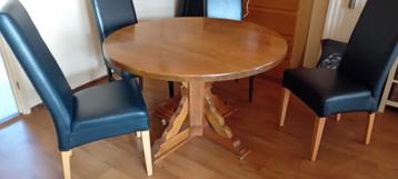 Ronde eettafel met 4 stoelen tafel 120 cm