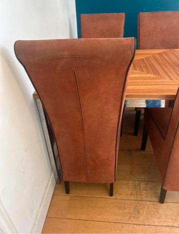 6 suède eetkamerstoelen - gratis af te halen