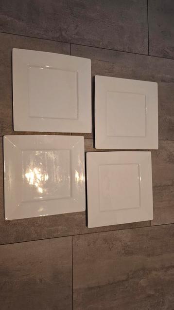 4 Witte Rechthoekige Borden 25x25 cm