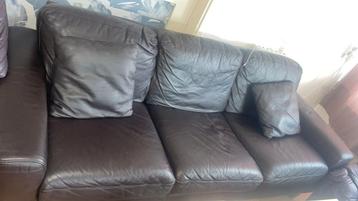 Leren bankstel: 3-zits bank, 2-zits bank en fauteuil