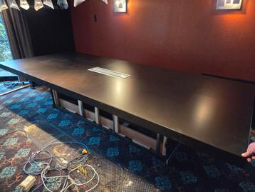 Gratis Vergadertafel 140x320x78 cm zwart gelakt hout
