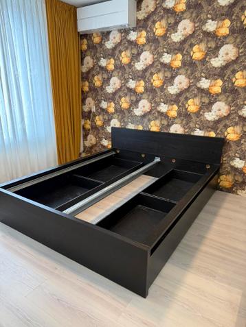 Malm bed 160x200cm zwartbruin