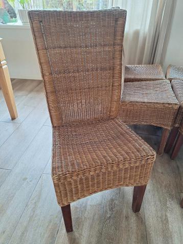 Eetkamerstoelen 6 stuks rotan