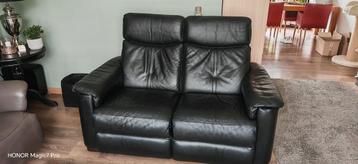 2-persoons leren zitbank met elektrisch zitgedeelte