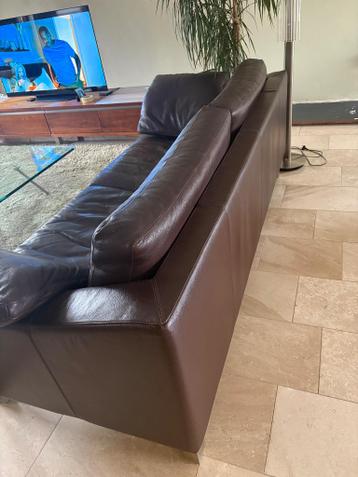 Driezitsbank bruin leder