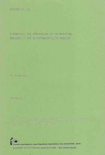 3 reprints van GIT-artikelen van G. Broekstra (1980)