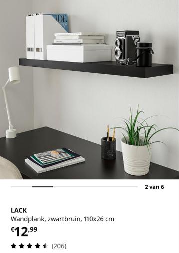 Gratis IKEA LACK wandplank zwart 110x26 cm