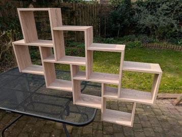 Wandschap, kubus, hout, GRATIS ophalen