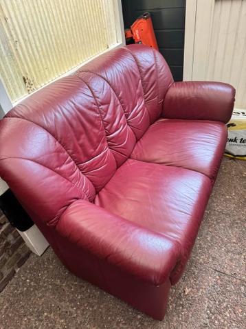 Rode leren bank