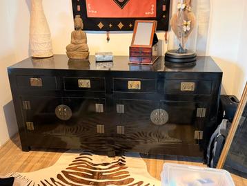 GRATIS Aziatisch dressoir zwart hoogglans
