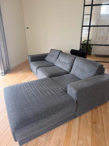 Moderne Grijze Hoekbank met Longchair