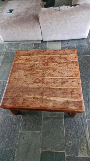 Massief houten salontafel 100x100x40 cm - Gratis ophalen