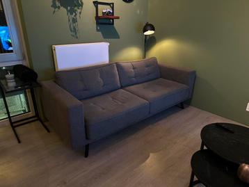 Tweepersoonsbank antraciet grijze stof