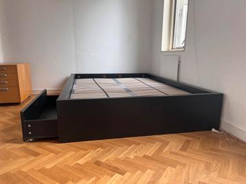 MALM Bedframe Zwart - 140x200 cm met lades