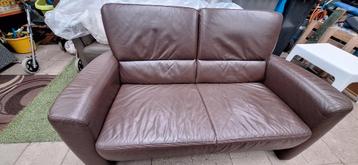 Inhouse lederen 2 zits bank ( GRATIS )