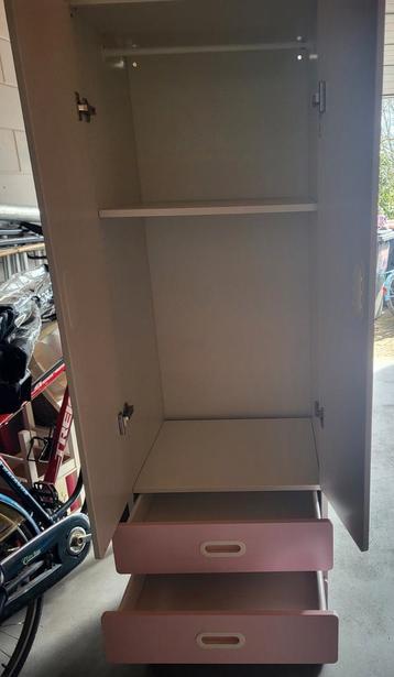 Kledingkast met lades - Wit/Roze