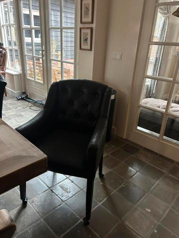 Eetkamerstoelen zwart leer