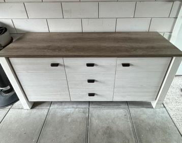 GRATIS - Dressoir witcreme bruingrijs 170 x 50 x 84 hoogte