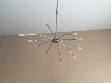 Hanglamp dimbaar chroom met glazenkapjes