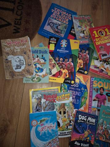 Diverse kinderboeken: Donald Duck, Thomas de Trein, Dog Man