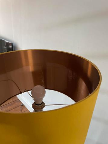 IKEA Schermerlamp met oker kap, kopere binnenkant