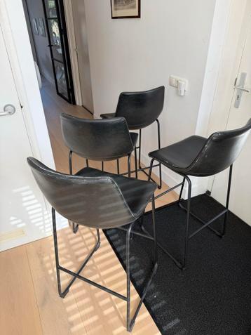 Set van 4 by boo Logan barkrukken, beschadigd leer