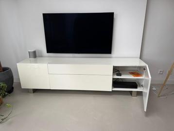 Hoogglans wit tv-meubel, gebruikt, gratis af te halen