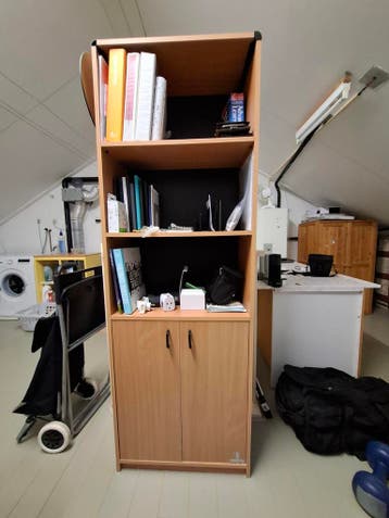 Boekenkast met deuren - 180x60x28 cm