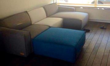 UMIX Modulaire Hoekbank met Poef - Grijs/Blauw