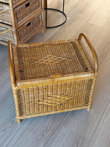 Rotan mand met klep - 50x36x36 cm