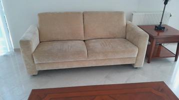 Comfortabele 2-zits bank, beige stof