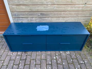 Strak TV-meubel / dressoir in donkerblauw