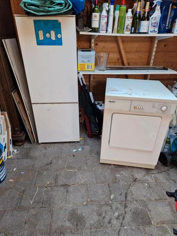 Gratis ophalen: Miele droger en koelkast (oud ijzer)