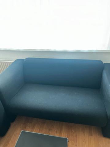 Set van 2 zwarte tweepersoonsbanken - Stof