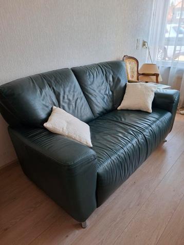 Comfortabele leren bank - Donkergroen