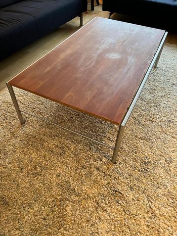 Stijlvolle salontafel RVS met hout - Schrader Leo woondesign