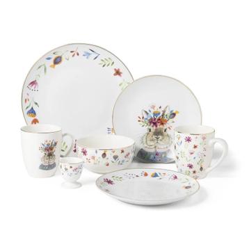 Te koop gevraagd Servies vintage flowers Xenos
