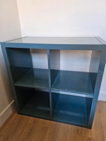 Kallax kast ikea blauw 4 vakken